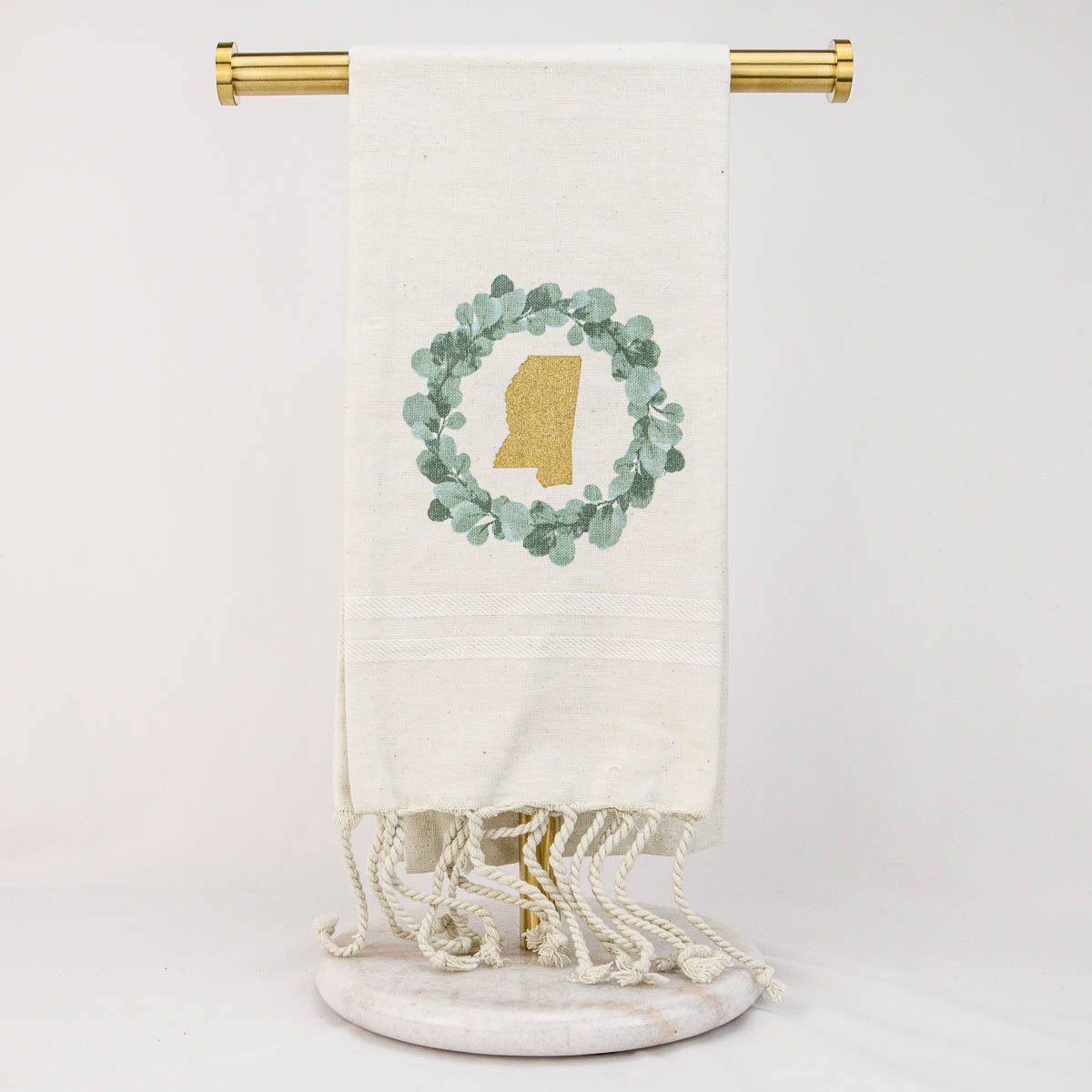 Mississippi Wreath Hand Towel