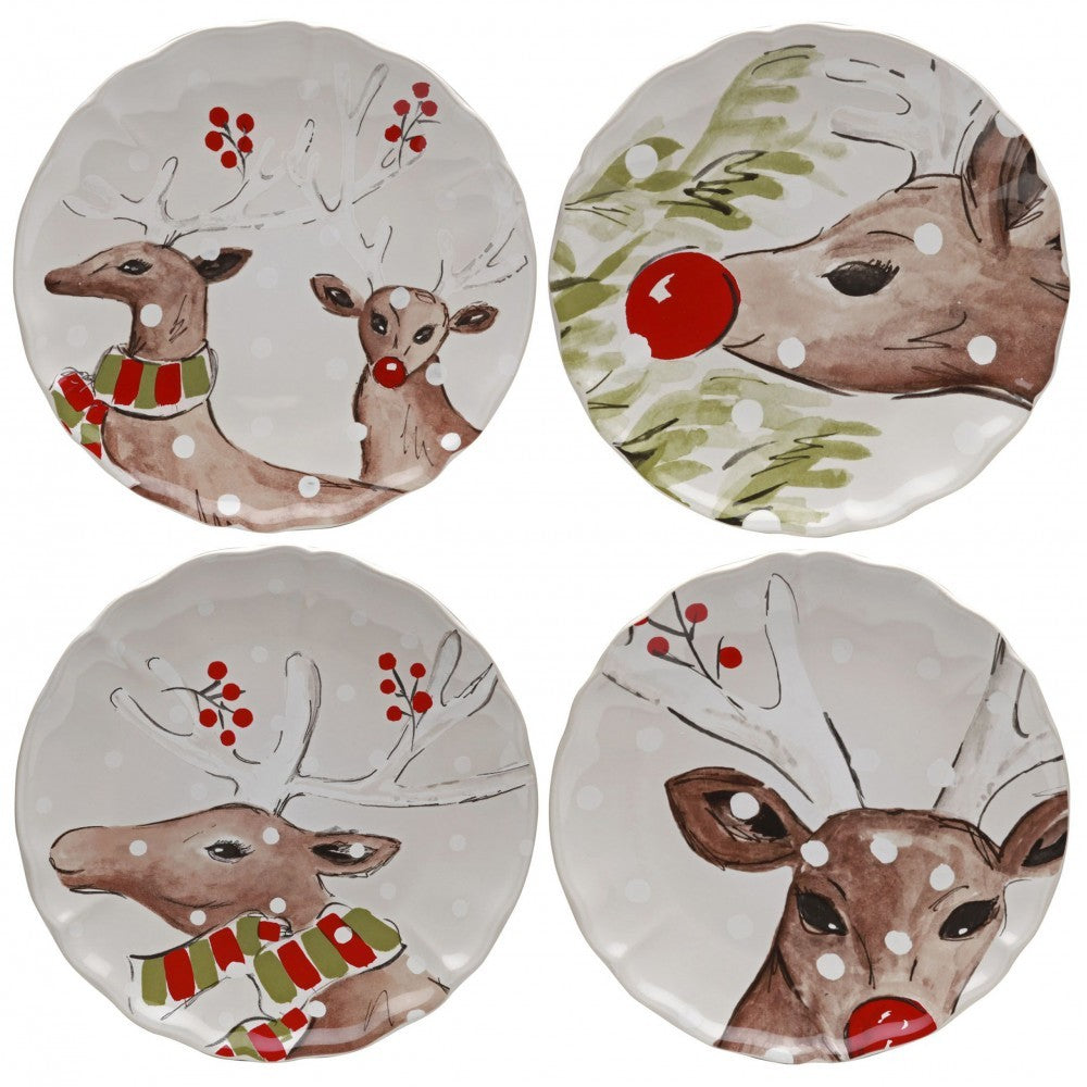 Casafina Deer Friends Set of 4 Dinner Plate