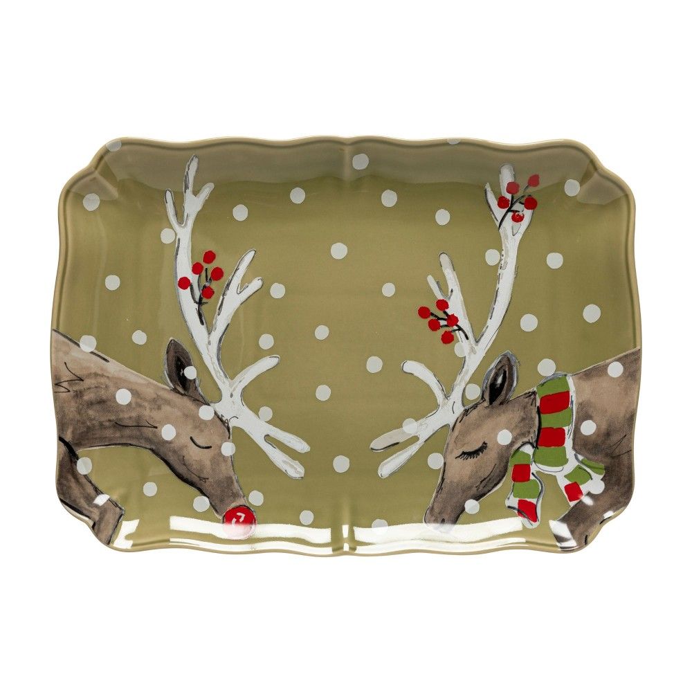 Casafina Deer Friends Rectangle Platter