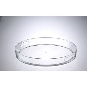 Acrylic 15" Round Tray with Handles