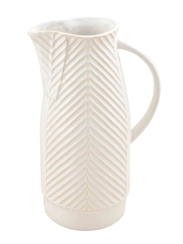 Debossed Stoneware Pitcher