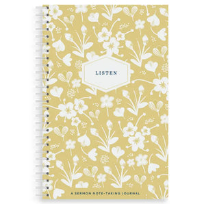 Marigold Floral Listen Sermon Notebook