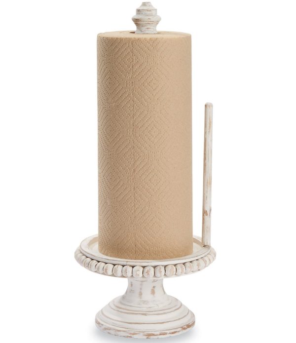 Beaded Wood Paper Towel Holder