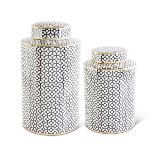 Black and White Pattern Jar
