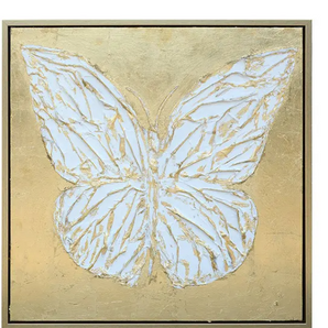 Butterfly Fly Away Gold Canvas