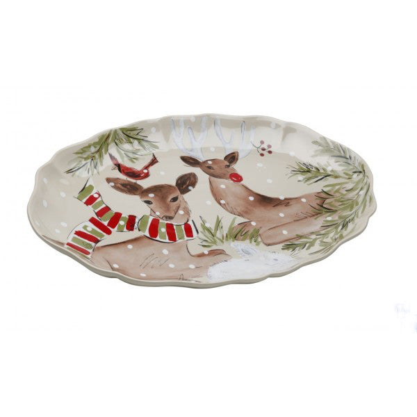 Casafina Deer Friends Large Oval Platter