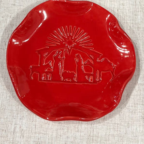 Round Nativity Platter
