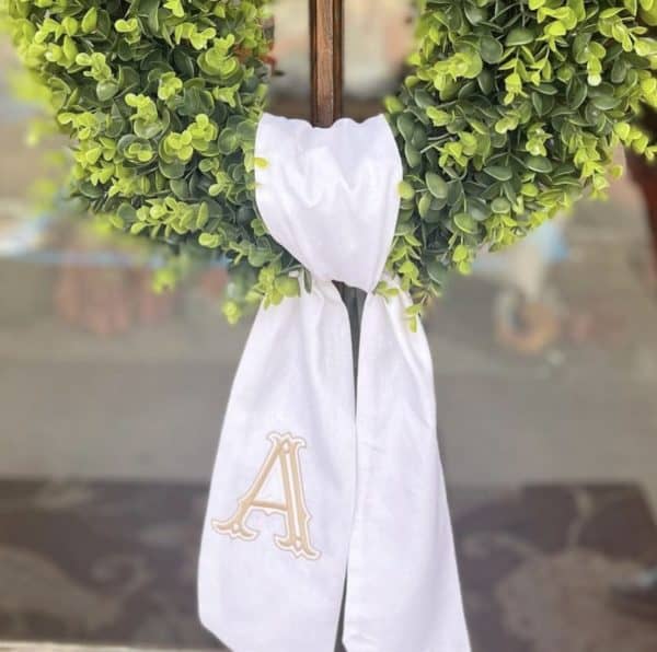 Initial Wreath Sash