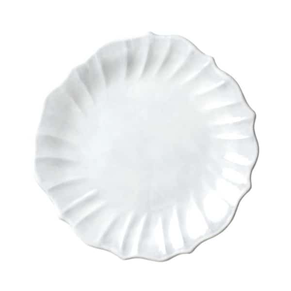 Vietri Incanto White Ruffle Dinner Plate