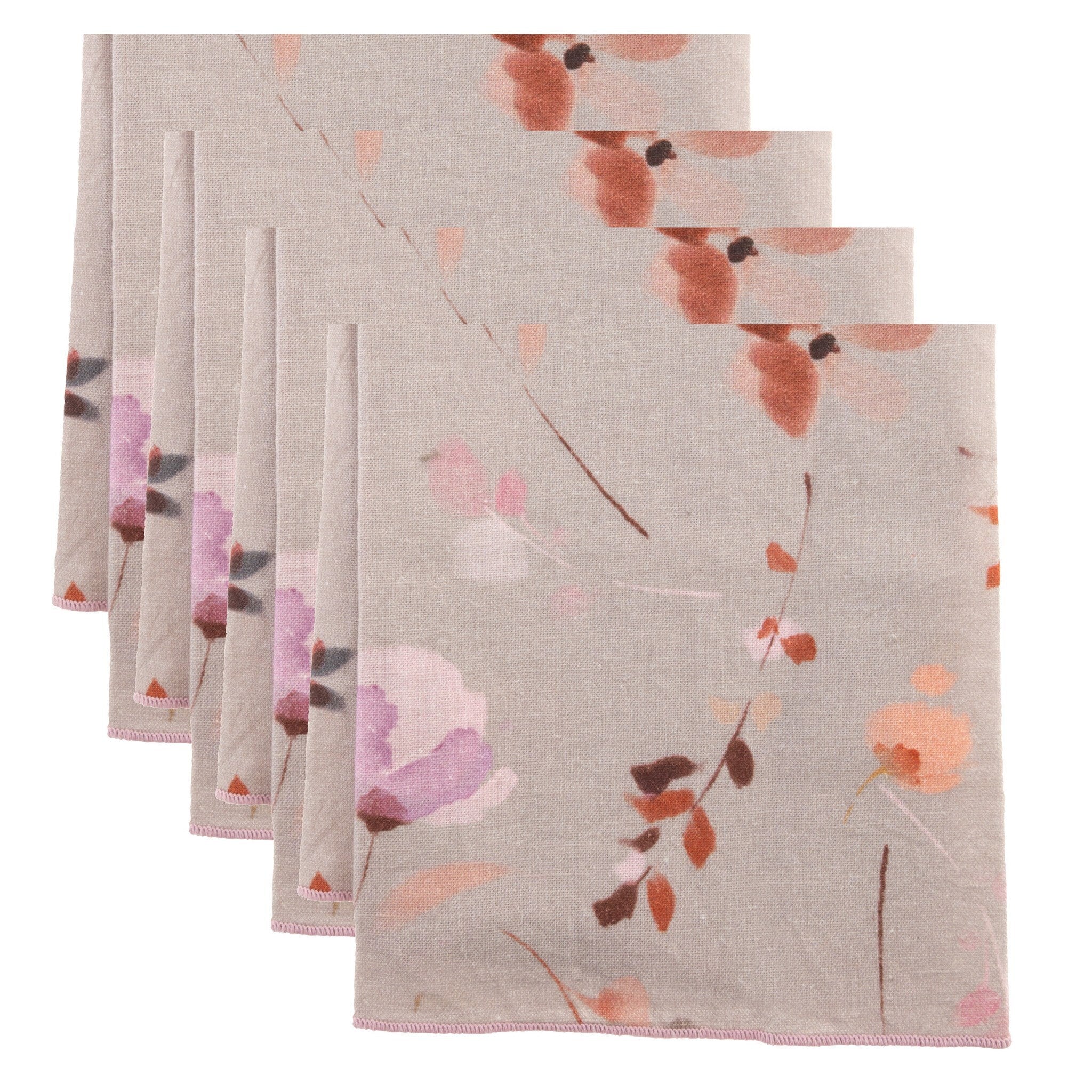 Floral Dinner Napkins / Set of 4 Cloth Napkins