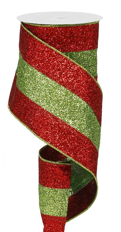 1.5 Thin Red & White Glitter Stripes Christmas Ribbon – Ellis Home & Garden