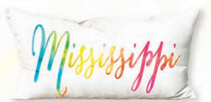 Watercolor "Mississippi" Pillow