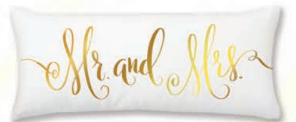 Gold Foil Mr. and Mrs. Pillow