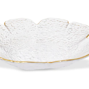 Flower Shaped Plate with Gold Rim