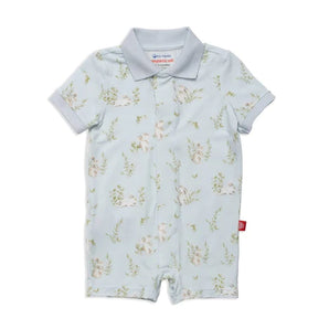 Magnetic Me Blue Hoppily Ever After Polo Collar Romper