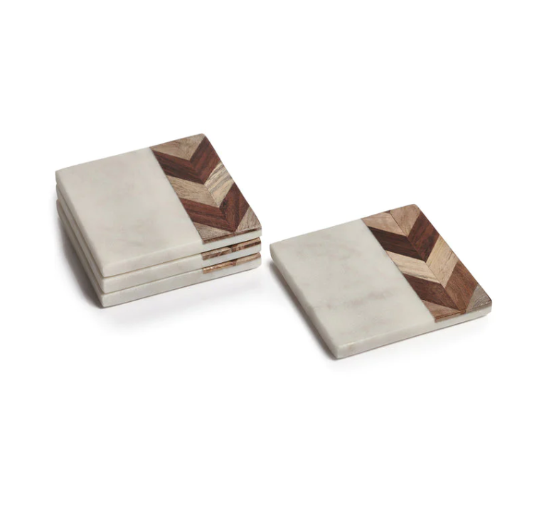 Chevron Marble Coaster Set of 4
