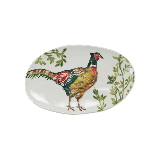 Vietri Fauna Pheasants Oval Platter