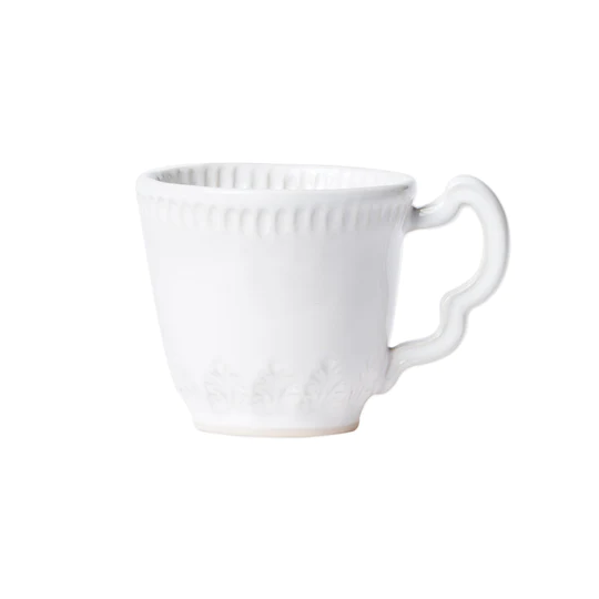 Vietri Incanto Stone White Leaf Mug