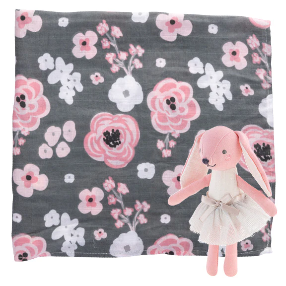 Stephen Joseph Muslin Blanket and Stuffed Toy