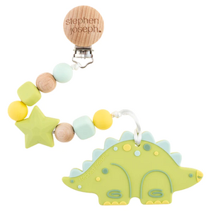 Stephen Joseph Silicone Teether with Pacifier Clip