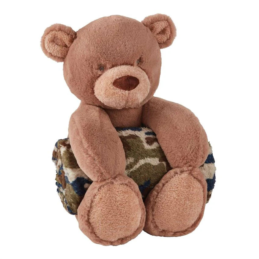Camo Bear w/ Blanket Set
