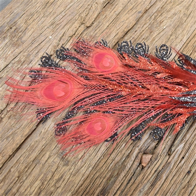 Dazzling Glittered Feathered Peacok