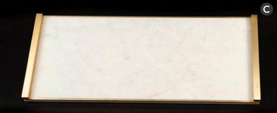 Marble Rectangle Tray with Metal Handles