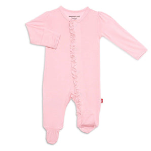 Magnetic Me Pink Dogwood Modal Magnetic Ruffle Footie