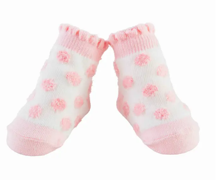 Pink Chenille Dot Socks