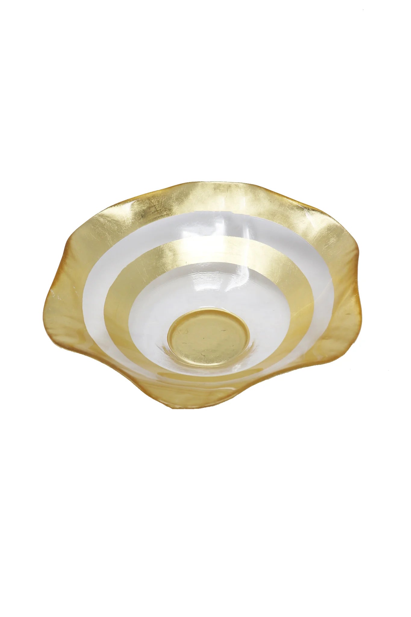 Gold Leaf Wave Bowl 8"