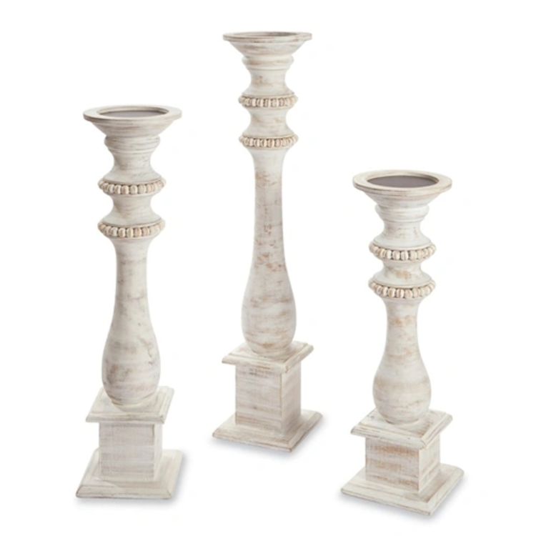 Beaded Wood Candle Stick