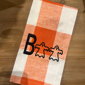 Boo Ghost Plaid Towel