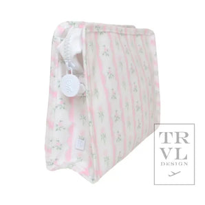 Ribbon Floral Pink Zip Pouch