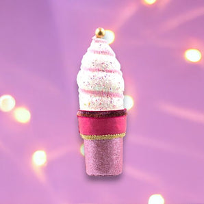 Purple Soft Serve Cone Ornamnet