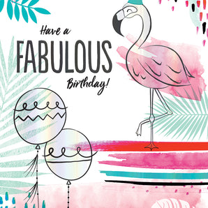 Fabulous Flamingo Birthday Card