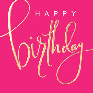 Gold and Magenta Birthday Card