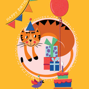 Birthday Tiger and Party Card