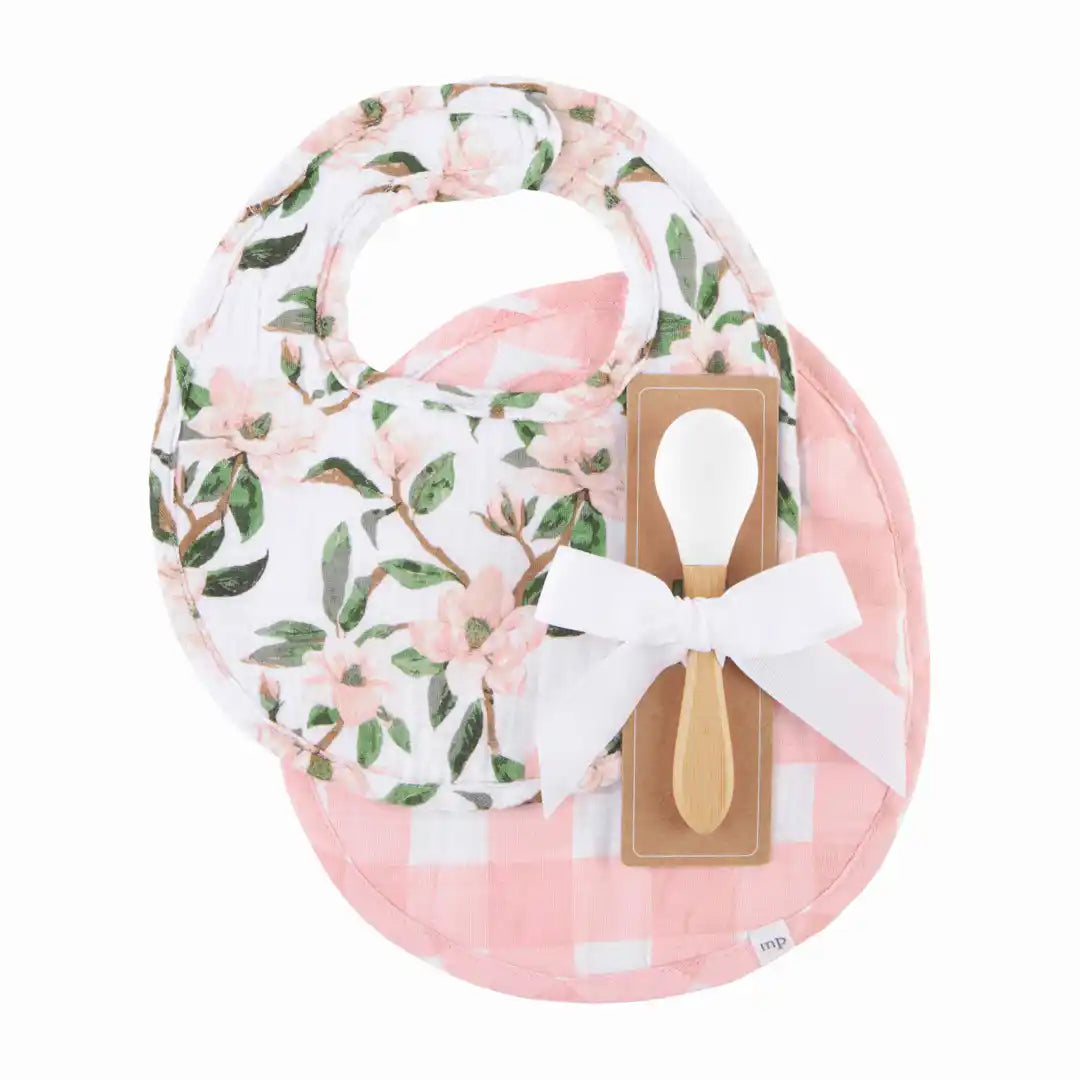 Magnolia Muslin Bibs and Spoon