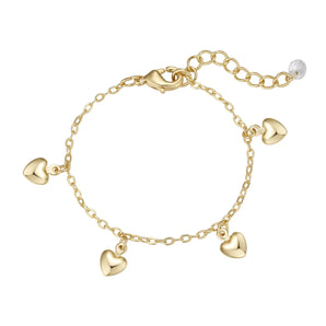 Puffed Heart Gold Bracelet