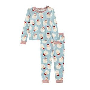 Blue Santa Glow Kid Pj Set
