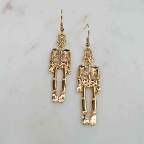 Gold Skeleton Earrings