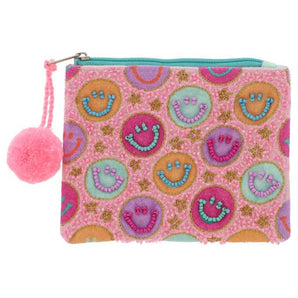 Happy Faces Beaded Coin Purse