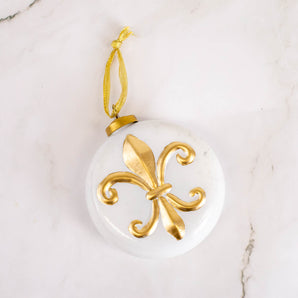 Fleur De Lis Glass Ornament