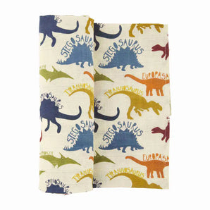 Dino Muslin Swaddle Blanket