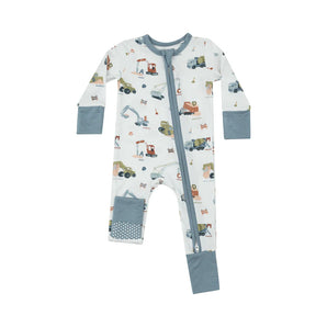 Angel Deer Construction Alphabet Zipper Romper