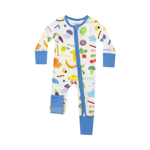 Angel Deer Learning Colors Zippered Romper