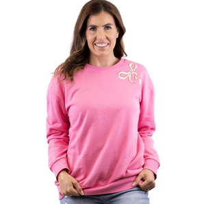 Pink Bow Sequin Sweatshirt