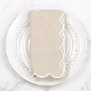 Scallop Napkin Gray/White