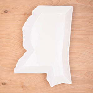 Mississippi Shaped White Platter