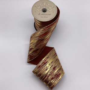 D Stevens 4" Burgundy Brushed Ribbon